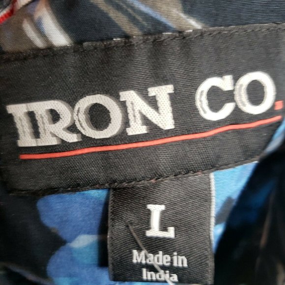 Iron Co Short Sleeve Button Front Island Floral Shirt Size L - Picture 4 of 8